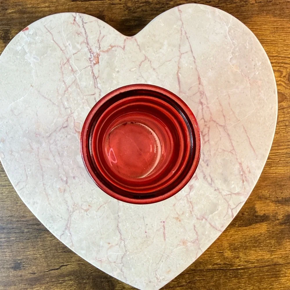 Red Glass Vase, High 9”